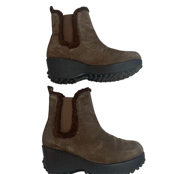 Rocket Dog Brown Suede Platform Chelsea Boots Unisex Size 10 Casual Slip On - Picture 3 of 8